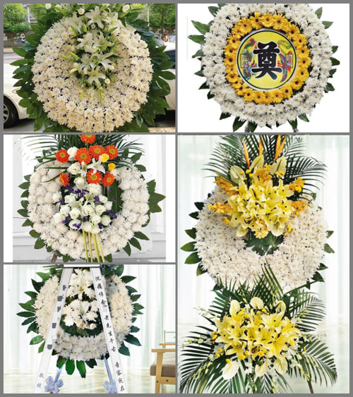 山东泰安岱岳区下港镇八亩地村花圈速递